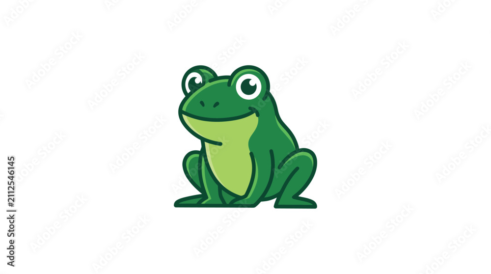 Obraz premium Cute cartoon frog charact