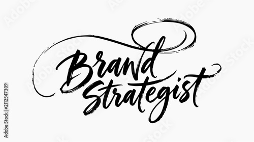 Cuadro en lienzo Elegant script brand strategist logo.