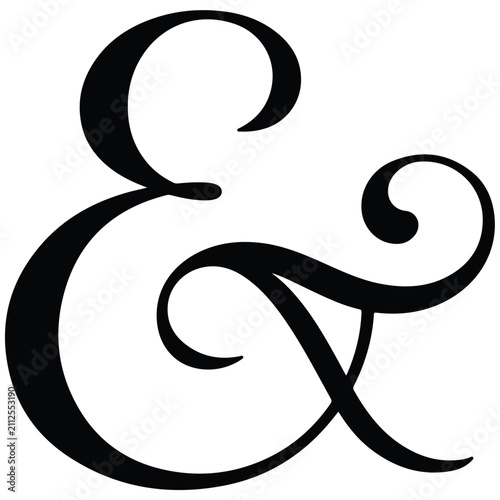 Decorative Calligraphic Ampersand Vintage Serif Symbol Ornament Design
