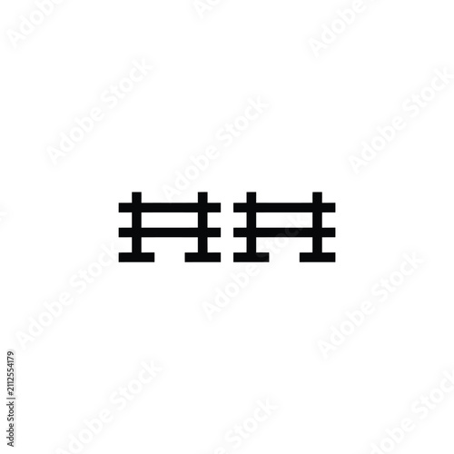 Foto Two repeating ladder shapes presented as a black silhouette against a white back