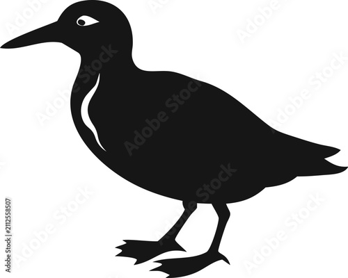 Stylized Bird Silhouette Vector Illustration Isolated on White