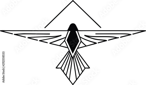 Stylized Bird Silhouette Vector Illustration Isolated on White