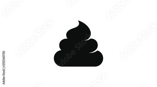 Fecal matter silhouette on a white background simple graphic design
