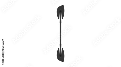 Cuadro en lienzo Black Kayak Paddle Icon