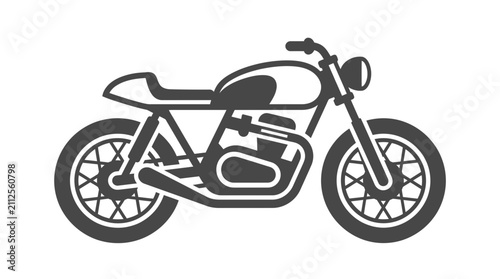 Bild auf Leinwand Classic Cafe Racer Motorcycle Icon - Vintage Style Bike Vector