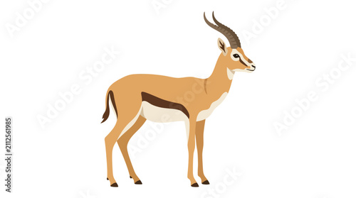 Konstfotografi Wild gazelle antelope standing on white background.