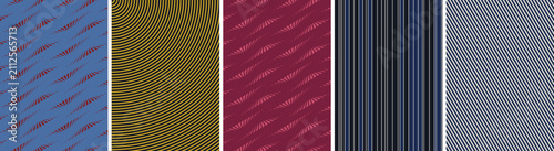 Obraz na płótnie Abstract geometric pattern collection featuring striped and textured panels on a