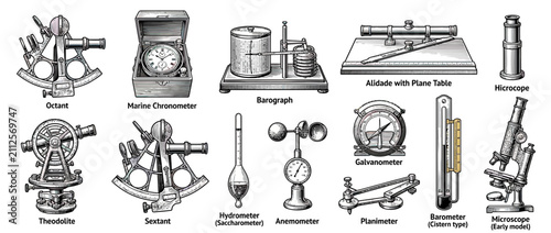 Vintage Scientific Instruments Collection Drawing