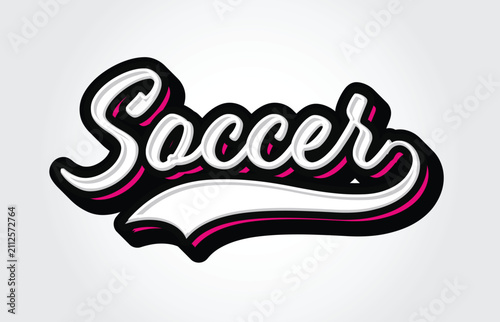 Soccer Hand Lettering Typography Vector Template