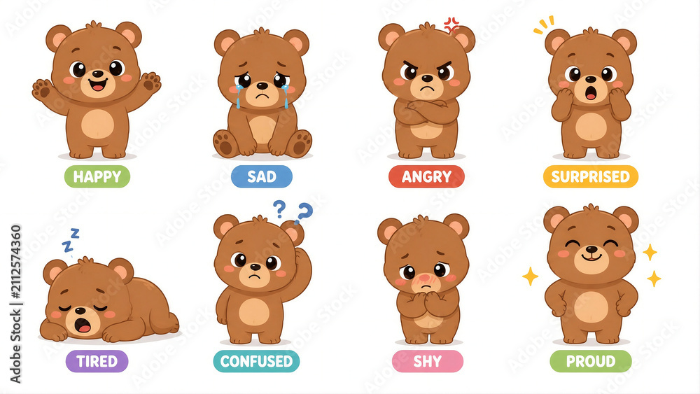 Fototapeta premium Cute Bear Emotions