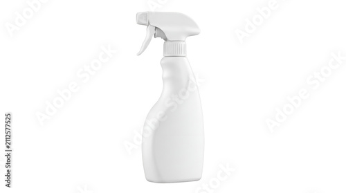 Fotografie White plastic spray bottle for household cleaning and liquid products