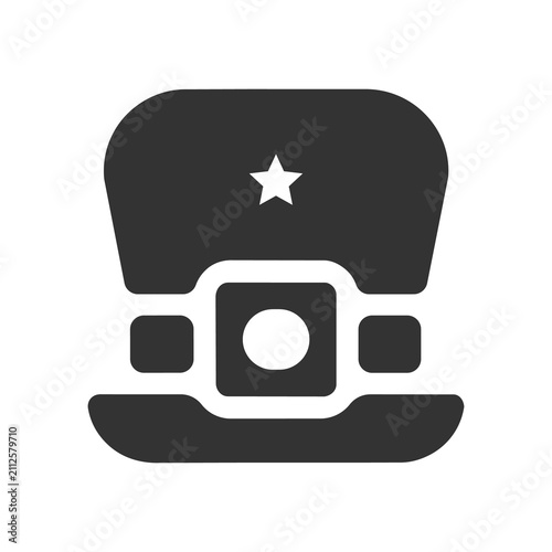 Cuadro en lienzo Rounded cap with star emblem and chunky buckle vector