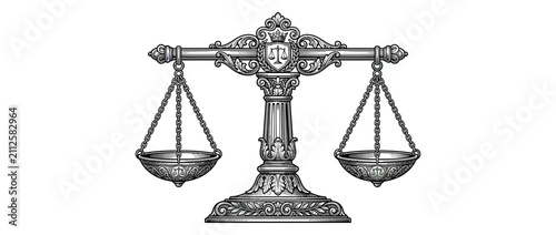 Obraz na płótnie Vintage Scales of Justice Symbol