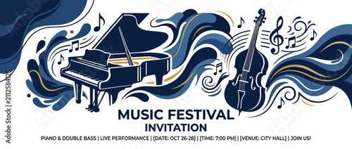 Orchestral Music Festival Invitation with Instruments
