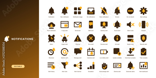 Принти на полотні Notifications icon set