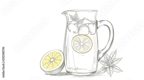 pitcher and glass of lemonade