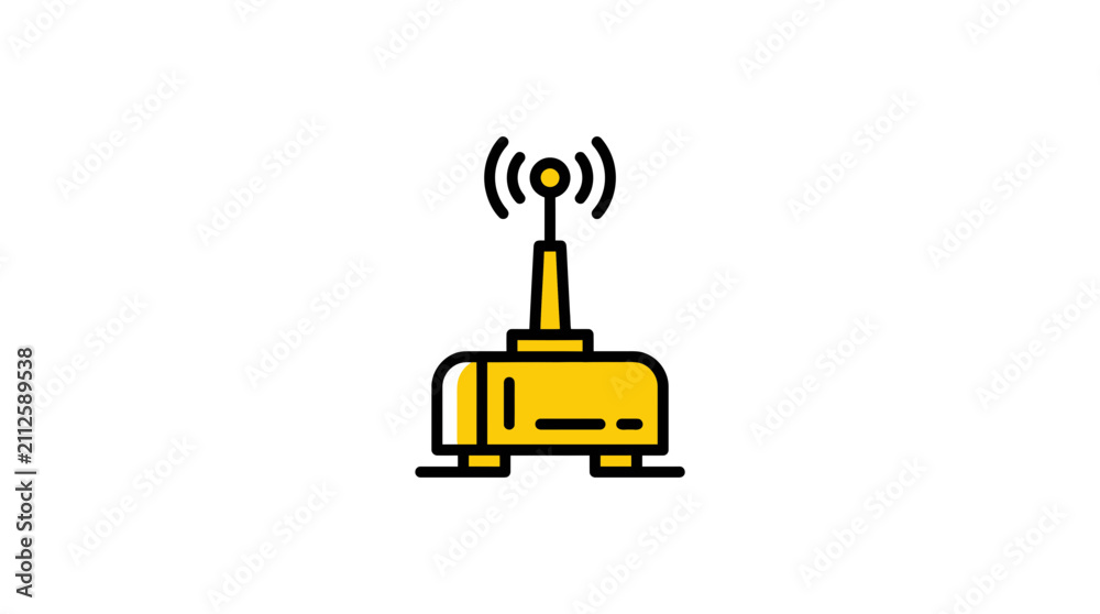 Fototapeta premium Wireless Router Icon with Signal Waves, Technology and Connectivity Concept