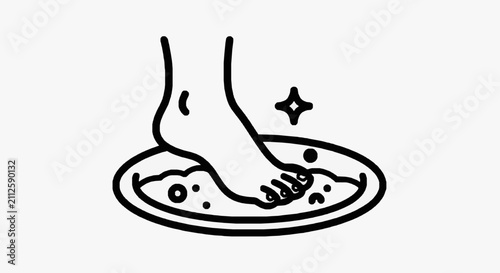 Fotografía Foot Soaking in Warm Water Bowl.