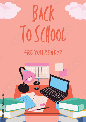 Back to School Banner Template with Colorful Education Elements for School Promotion and Advertising