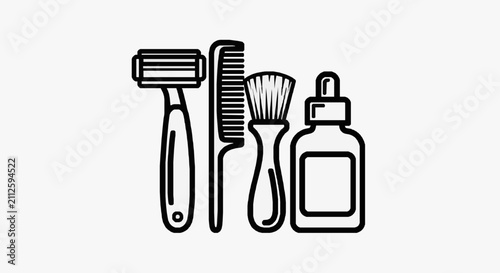 Принти на полотні Grooming Essentials Set Icons.