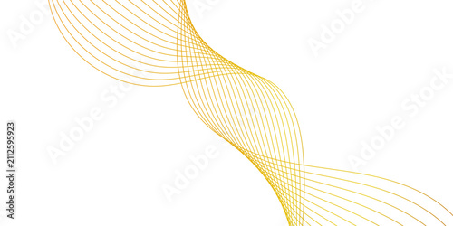 Luxury yellow golden wavy curve lines background. Abstract Colorful smooth waves on a white background. Digital futuristic technology concept. Abstract blue wave background with smooth lines and moder