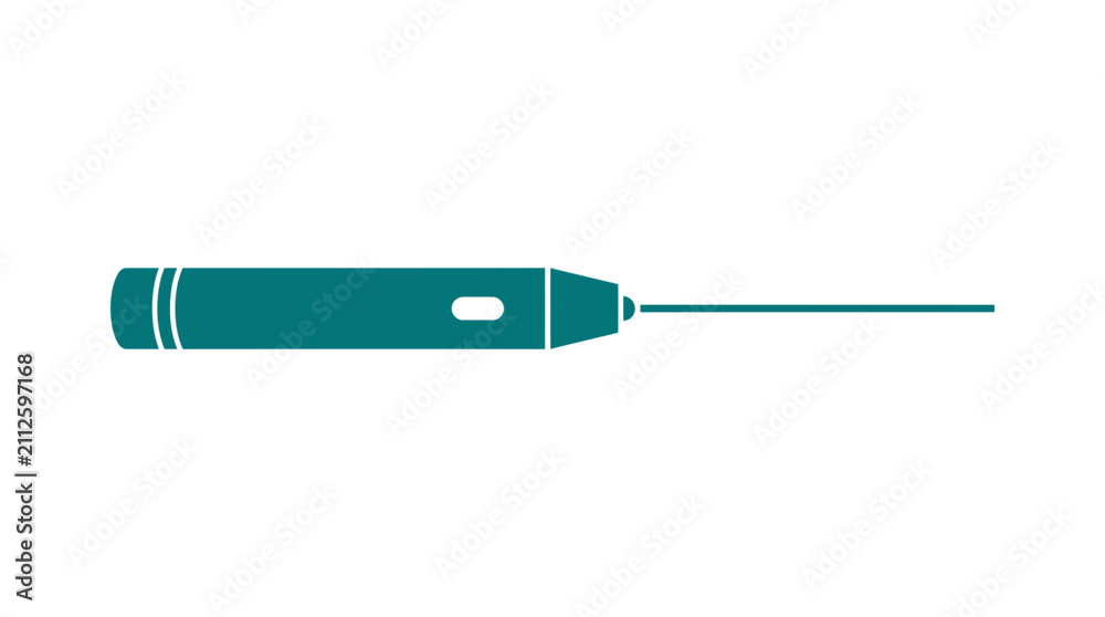 Fototapeta premium Teal Precision Probe Tool Icon - Scientific Instrument, Laboratory Equipment
