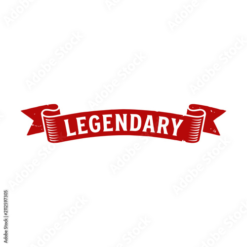 Obraz na plátne Red vintage ribbon banner with the word legendary written in white capital lette