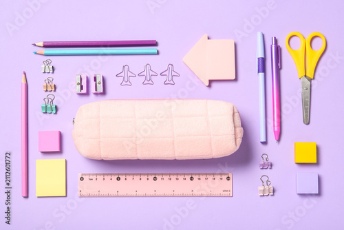 Flat lay of school supplies...