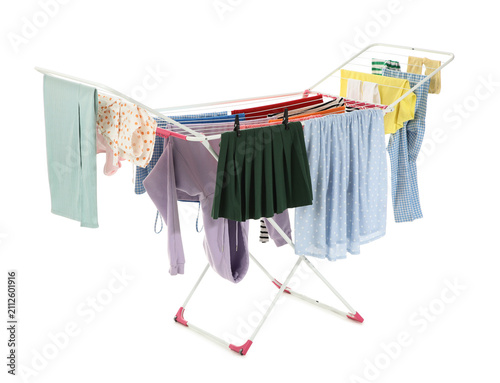 Laundry drying rack with va...
