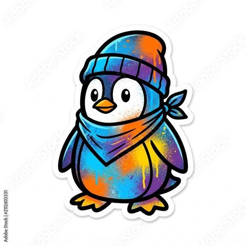 Penguin Winter Explorer Sticker Mural Character