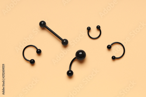 Black body piercing jewelry...