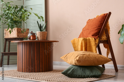 Cozy living room interior w...