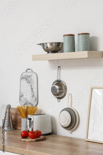 Modern kitchen interior wit...