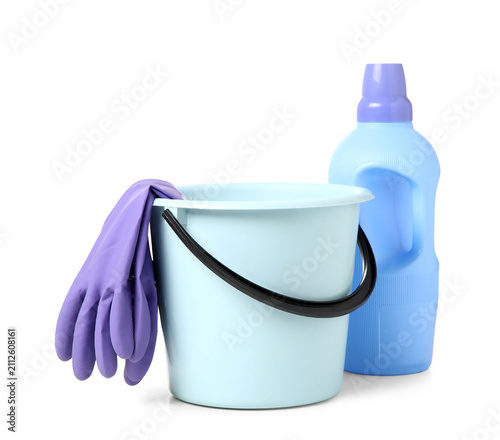 Plastic bucket of water wit...