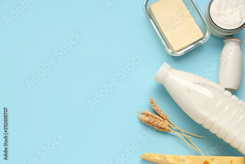Different dairy products wi...