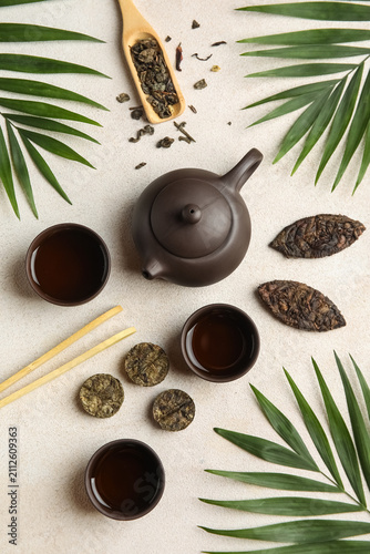 Set for tea ceremony with t...