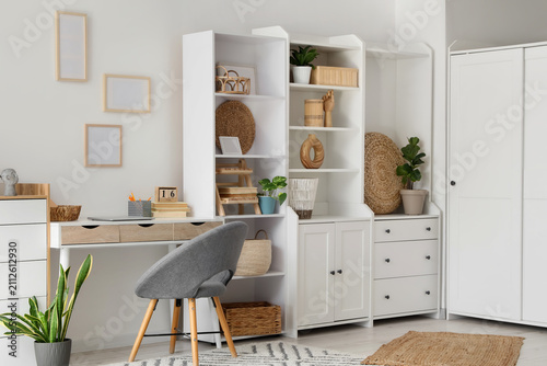 Interior of light room with...