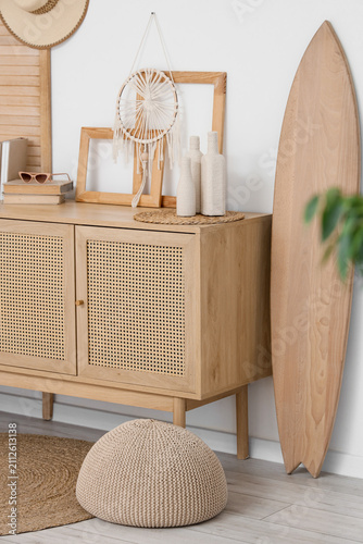 Interior of light room with...