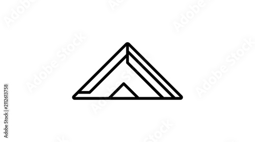 Professional Minimalist Black and White Triangle and Smaller Inverted Triangle with high quality professional line art symbols for modern creative design and digital branding projects