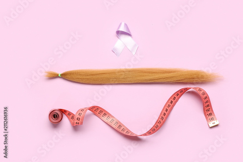 Red hair strand for donatio...