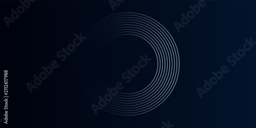 Blue abstract background with glowing circles. Swirl circular lines pattern. Geometric spiral. Twirl element. Modern graphic design. Futuristic technology concept.