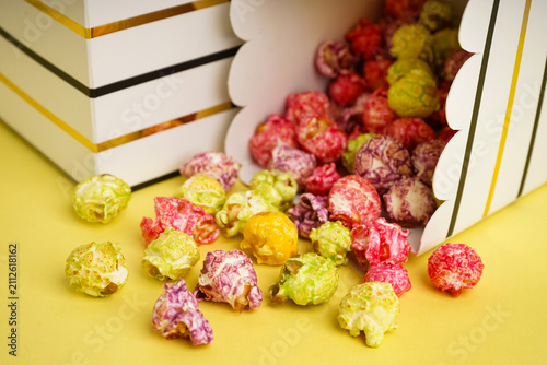 Bucket with sweet colorful ...