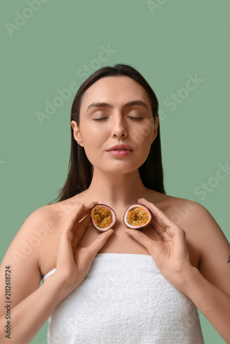 Beautiful young woman with ...