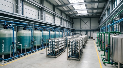 A Recycled Water Treatment System With Reverse Osmosis Skids Pumps and Control Cabinets Reclaiming Water for Data Center Cooling Sustainable Utility Infrastructure Industry