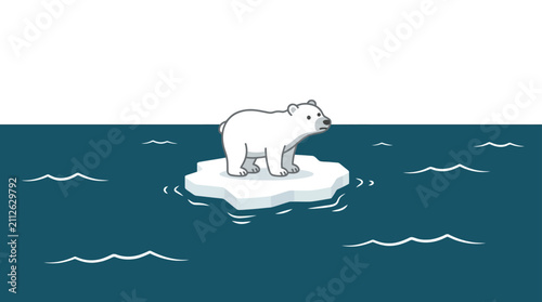 Bild auf Leinwand Polar bear standing on small ice floe in ocean.