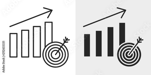 Business Target Icon represents strategic goals, business objectives, and performance planning with an editable outline vector illustration.