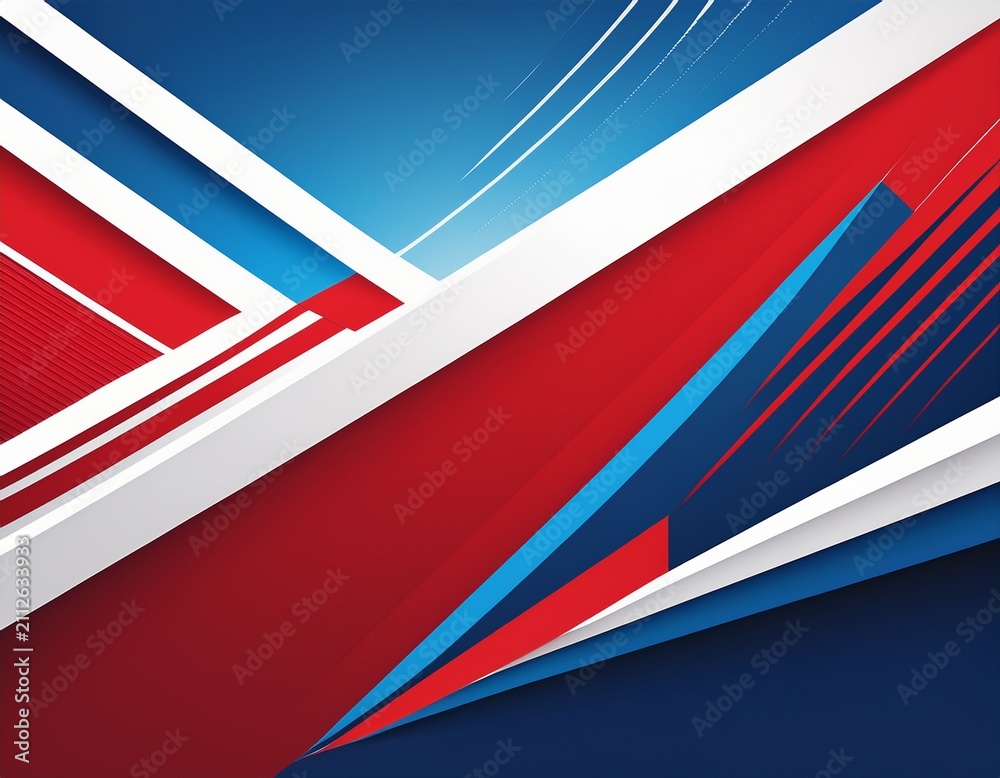 Obraz premium abstract geometric backgrounds with red white and blue colors evoke patriotic and athletic themes