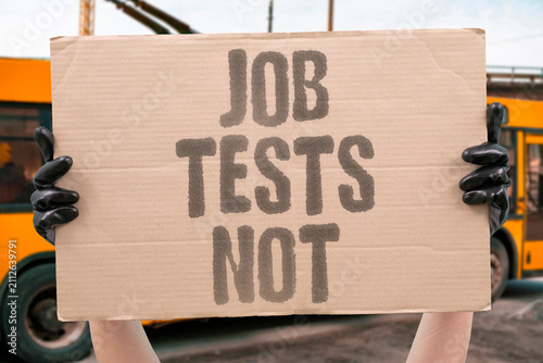 Obraz na plátně "Job Tests Not" Work should stretch, not absorb you