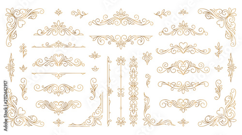 фотографія Elegant gold vintage ornamental flourish design element.