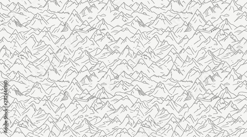 Minimalist mountain range line art pattern.